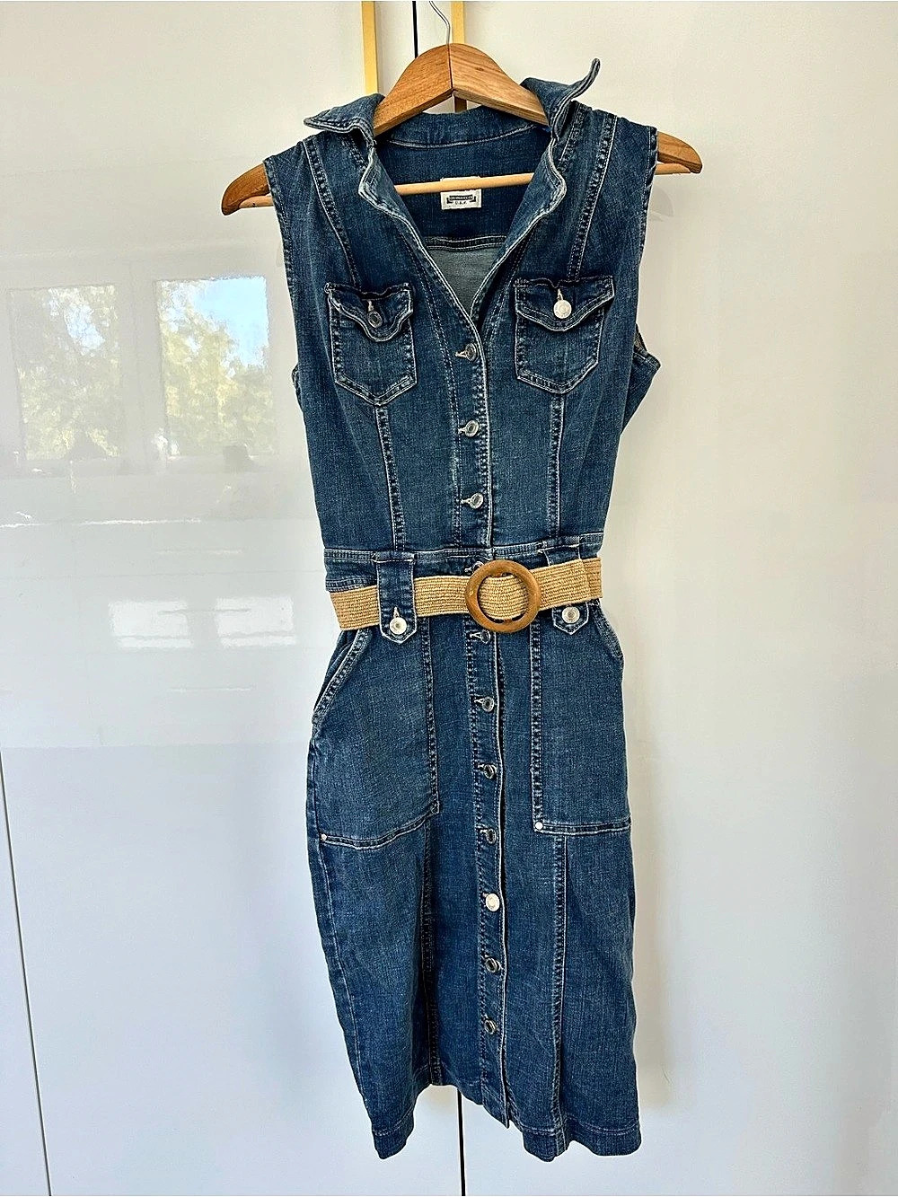 GUESS Denim Midi Dress Size Small
